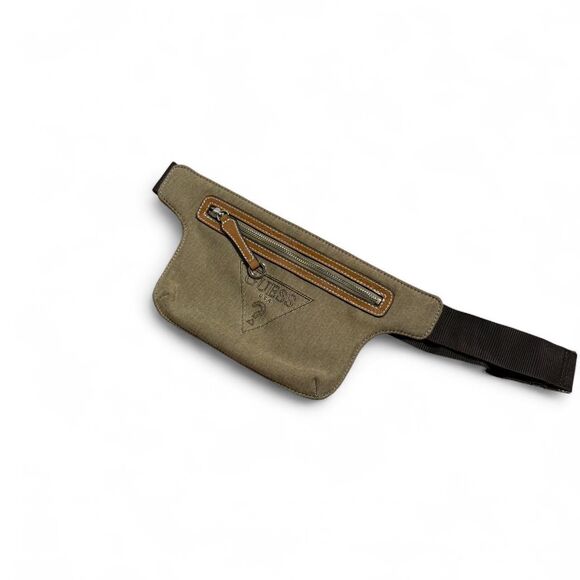 Y2K GUESS 90s Olive Green Canvas Belt Bag / Fanny Pack - Picture 3 of 7